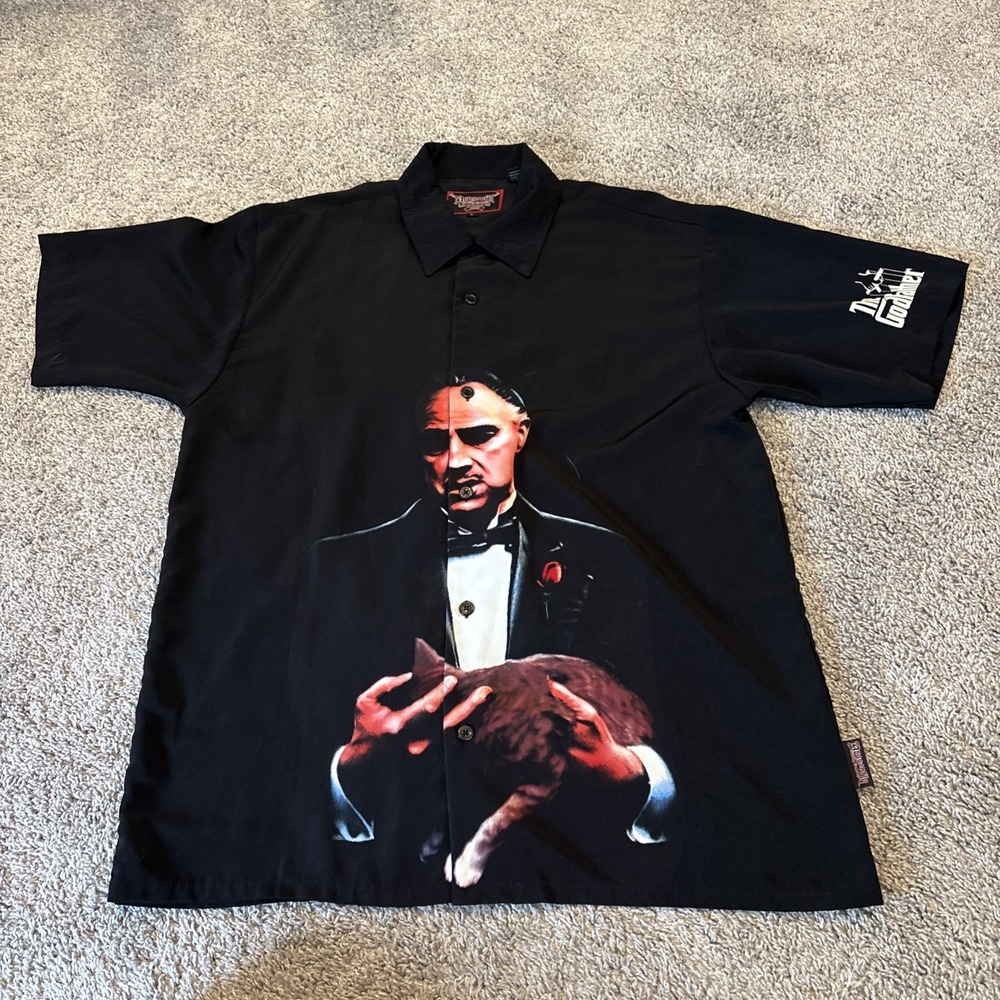 Vintage Dragonfly Godfather Mobster Series Movie Button Up Shirt Size Large RARE